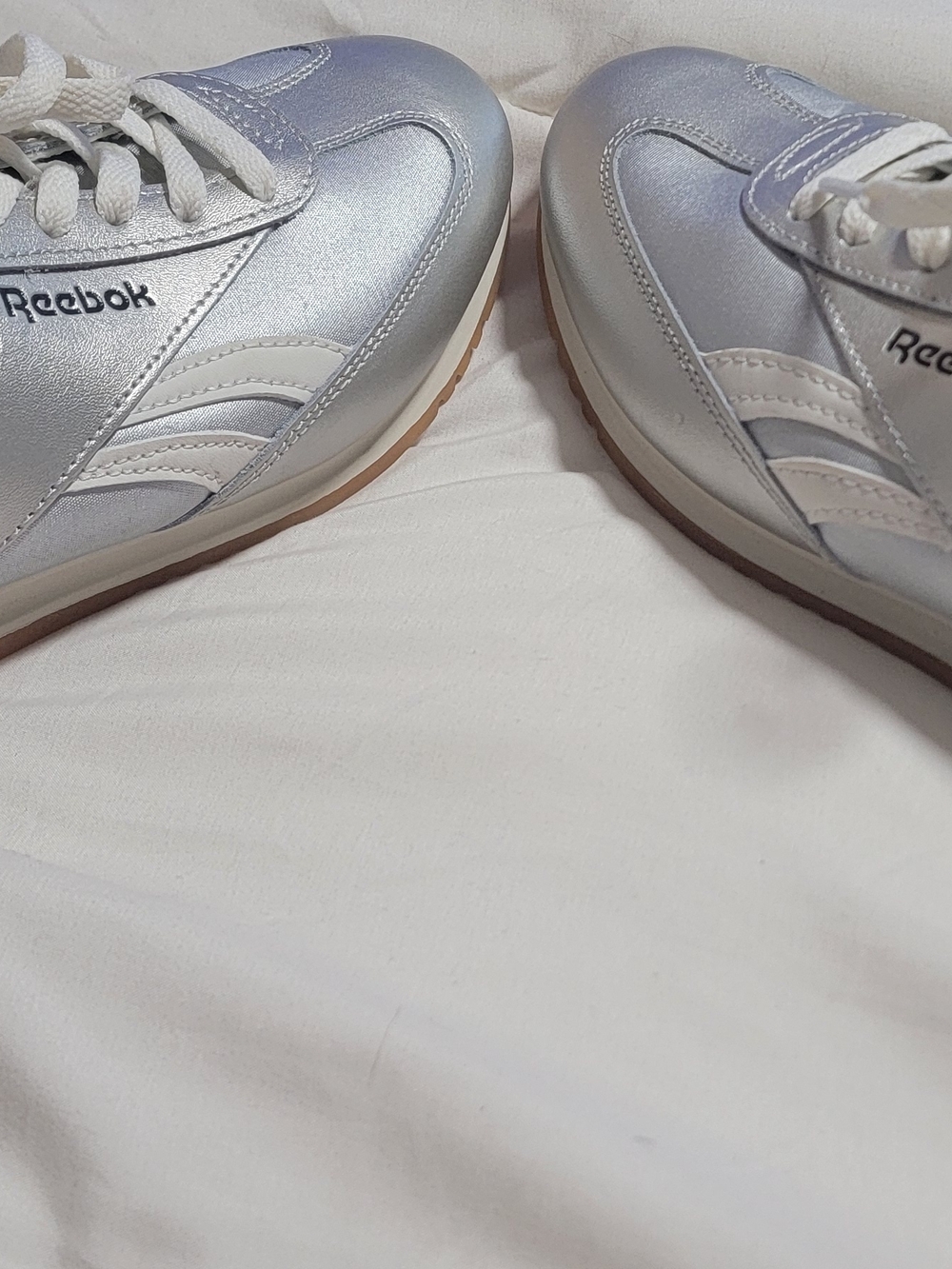 Reebok Women’s Silver Classic Lace-Up Sneakers - Picture 3 of 12